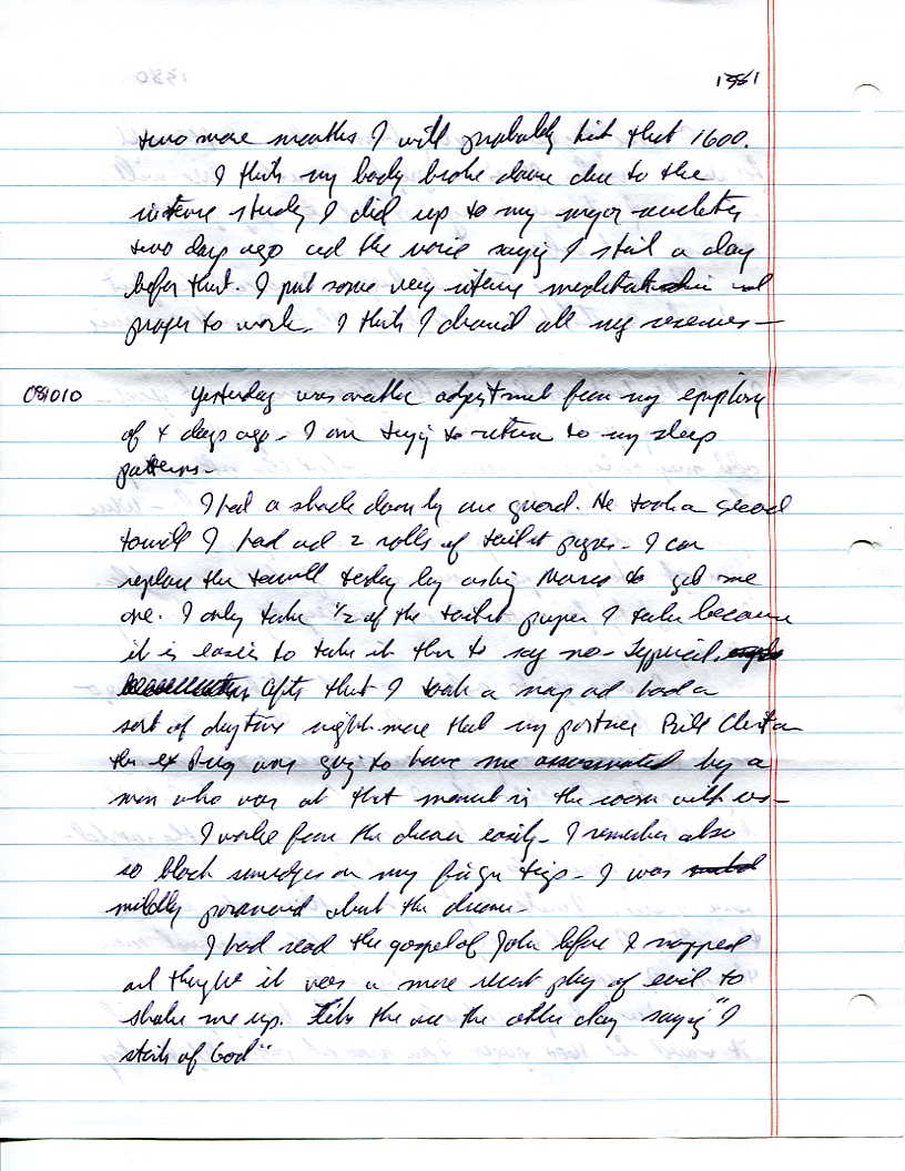 Dr John WorldPeace 2008 Prison Journal